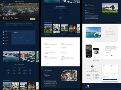 Find your home port. agency app blue boats detail graphic design harbor marina page studio ui ux website