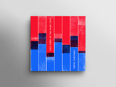 Two Sides of the Same Coin album art blue jazz music red stripes texture