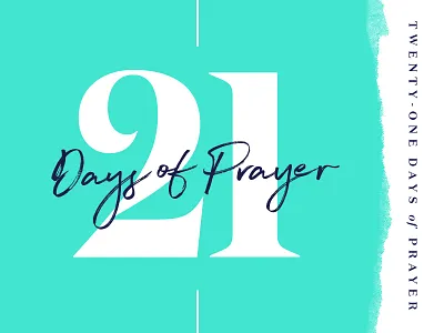 21 Days of Prayer 21 handwriting numbers paper prayer script serif teal tear