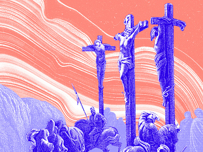 Holy Week Illustrations abstract bible blue church etching flow gospel holy week illustration marble orange purple