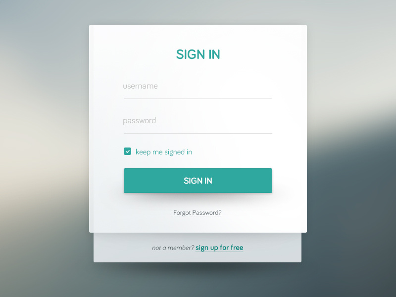 Sign in form by Banku on Dribbble