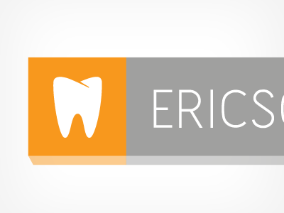 Dental logo 3d dentist grey icon logo orange tooth