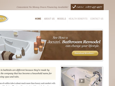 Walk in Bathtubs website