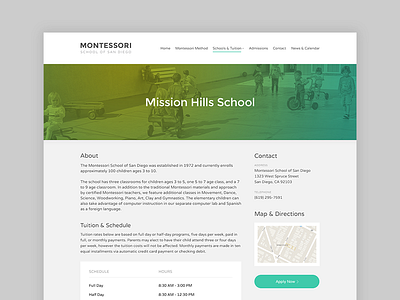 Montessori School website button green montessori school ui web web page website yellow
