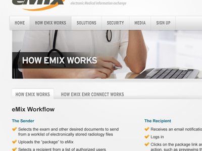 eMix nav and tab enhancements emix grey medical nav orange tabs white