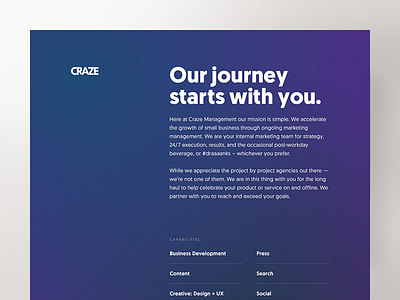 Craze bold brand gradient landing page visual design web website