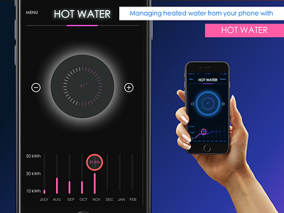 Hot Water app design design sketch smart home ui ui ux ux web design