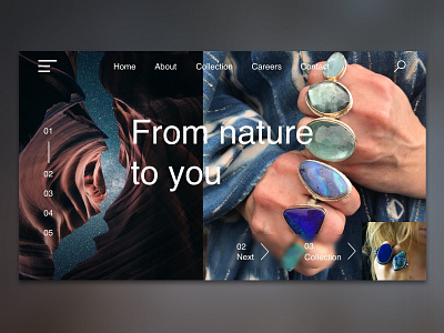 Menu page jewelry online store app design design sketch ui ui ux ux web design