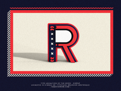 letter R 3d type 3d typo cinema 4d typography