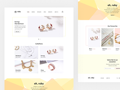 Online Jewelry Store Concept design ecommerce flat landing minimal store ui web webdesign website website design