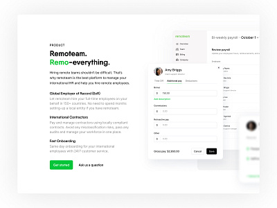 Landing Page for Remoteam.io