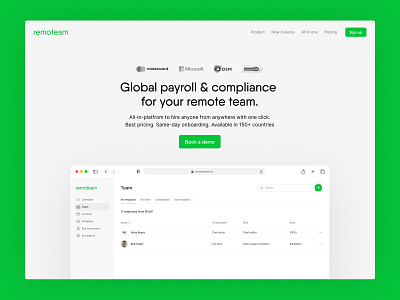 Landing Page for Remoteam.io