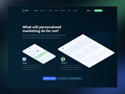 Landing Page for YEA Personalize branding design desktop flat graphic design illustration interfaces landing logo marketing minimal ui web website