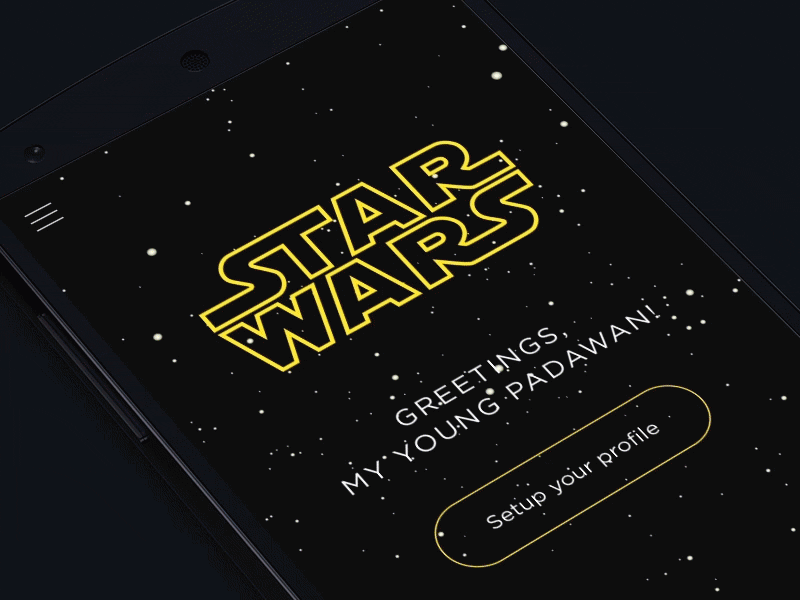 Star Wars App concept ae android app gif ios jedi material mobile motion starwars transition ui