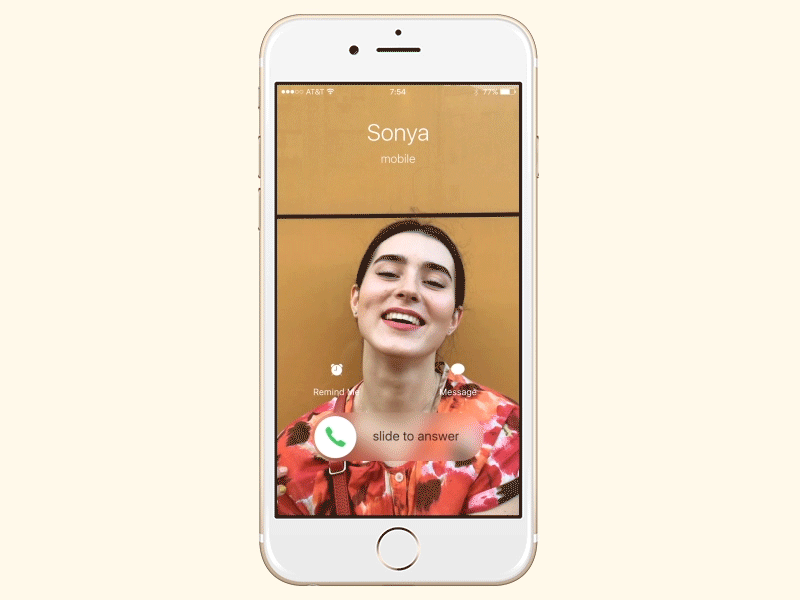 Live Photo incoming call concept apple call concept incoming ios ios10 iphone livephotos mobile photos ui ux