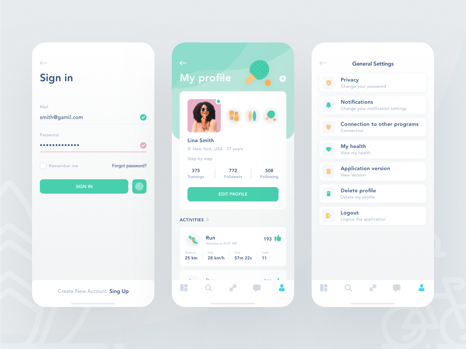 Mobile app by Anastasia on Dribbble