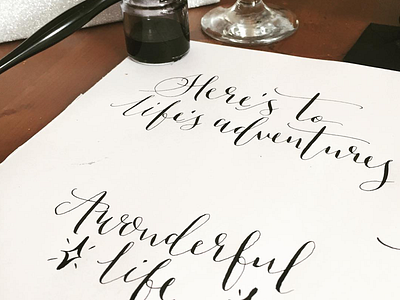 A wonderful life calligraphy ink lettering modern calligraphy