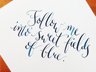 Sweet fields of blue 🎶 calligraphy hand lettering ink lyrics modern calligraphy typography