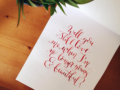 Young & Beautiful 🎶 calligraphy hand lettering ink lyrics modern calligraphy typography