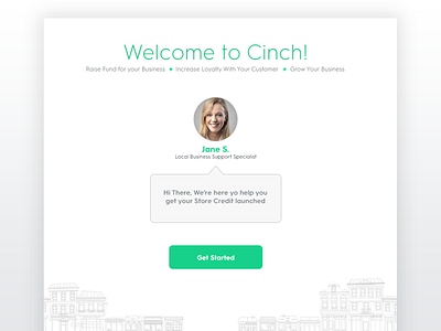 Welcome to Cinch cinch economic fintech landing page onboarding welcome
