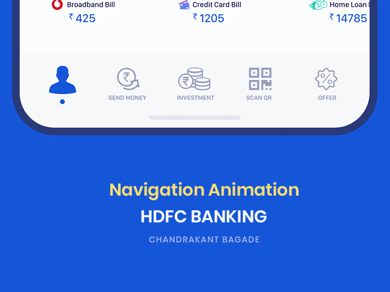 Navigation Banking App app navigation finance fintech footer hdfc netbanking
