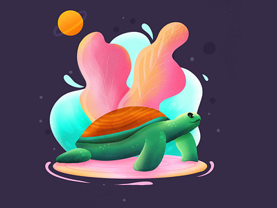 Turtle Illustration animal animal illustration bright colours illustration procreate vibrant vibrant colors