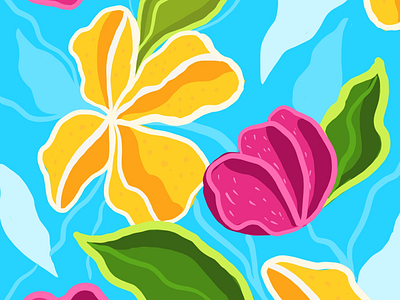 Floral pattern illustration bright colours floral flower illustration pattern
