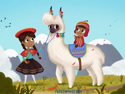 Love For Bolivia bolivia children illustration lama