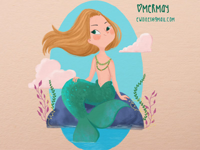 Mermay children drawing fish girl illustration mermaid mermay sea tail