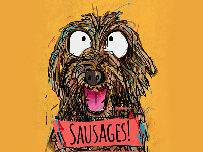 Sausages! animation dog drawn edinburgh illustration paint photoshop year