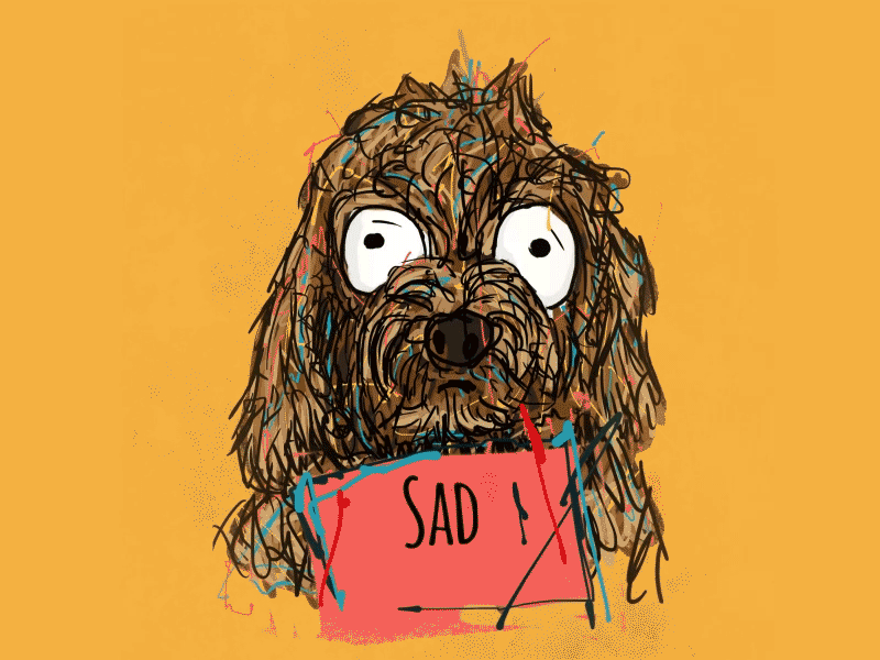 Sad Doggo animation dog drawn edinburgh emotion illustration paint photoshop year