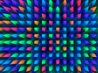 Spikes of Neon 3d c4d cinema 4d colourful jacob capener jkub render spikes spiral spirals