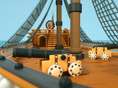 Pirate Ship CBeebies 3d animation bbc c4d cbeebies cinema4d design jacob capener octane tv