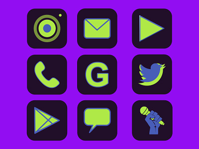 Cyber Darkk Icons affinity designer android android app icons vector