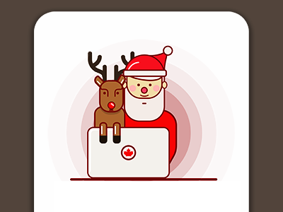 Santa is watching you! christmas holidays. login reindeer rudolf santa ui ux web xmas