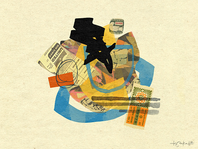 Late Flight abstract abstract art collage mixedmedia procreate procreateapp vintage