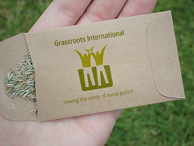 Grassroots International logo brand charity grass green logo nonprofit roots symbol togetherness united