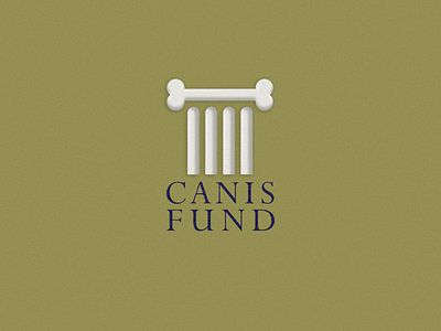 Canis Fund branding column dog bone finance logo