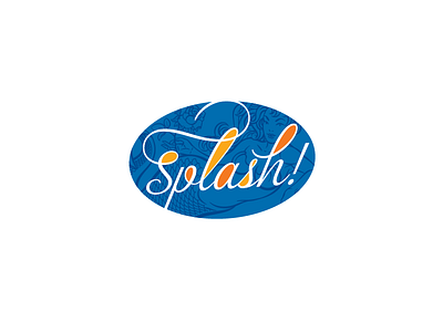 Splash! Spa and Bridal blue brand bridal energetic fun logo mermaid oval script spa