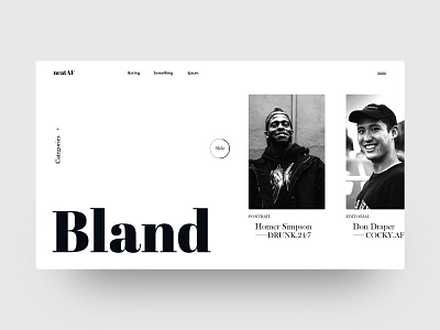 Bland website landing page black and white bland concept homepage landing page minimal typography ui ux web design website