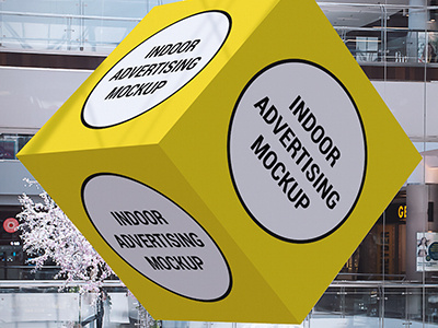 Indoor Advertising Mockup advertising cube display indoor mall mock up mockup