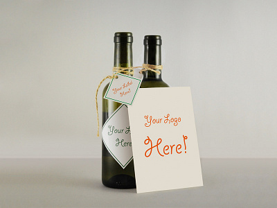 Free Wine Bottle Greeting Card Mockup 0 33 Ml A3 a6 bottle card free mockup wine