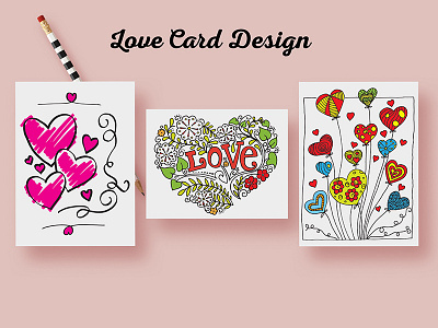 Love Card Design baloons hearts love