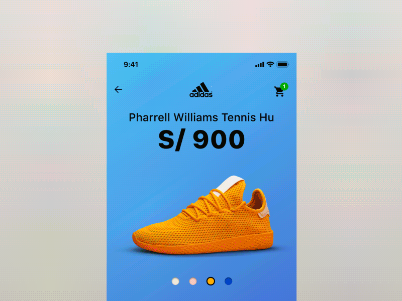 Concepto de aplicación para la tienda Adidas. app app design interaction interactive interface mobile ui motion design shoe shoe design sketch ui ux