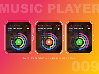 Apple Watch Music Player apple dailyui design music player smartwatch ui ux watch