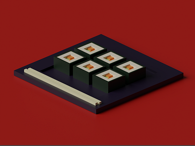 What a Sushi 3d design illustration sushi