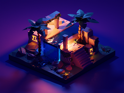 Mysterious Ruins 3d illustration