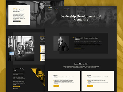 Executives Club of Chicago - Leadership page architecture black chicago classic clean clean web design dark design executive leadership message photography professional sections simple sophisticated texture ui ux web design