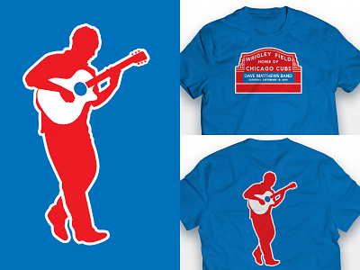 Dave Matthews Band T-Shirt blue chicago clean cubs dave field guitar matthews shirt simple t shirt wrigley