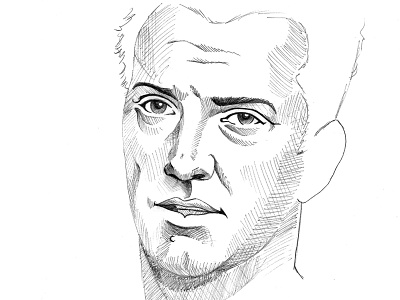 Josh Homme Illustration crosshatch drawing face homme illustration josh lined musician portrait study